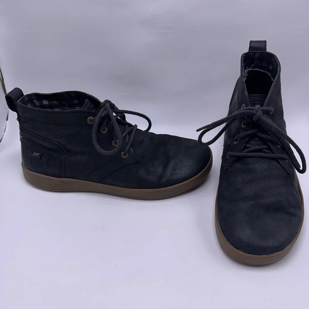 Chaco Davis Mid Leather Boot Mens Size 9 Black Chukka Ankle Shoes JCH106685
